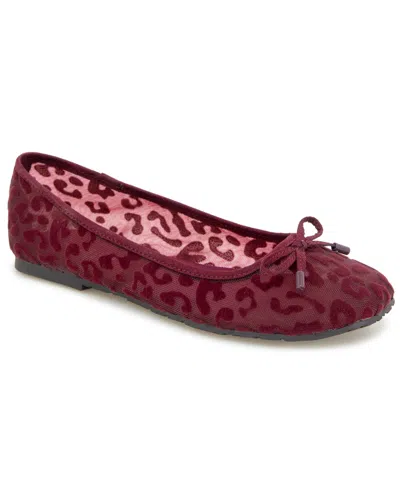 Kenneth Cole Reaction Women's Elstree Mesh Ballet Flats In Burgundy