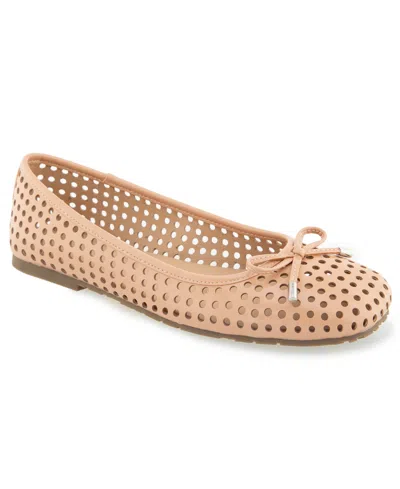 Kenneth Cole Reaction Women's Elstree Perf Ballet Flats In Animal Print