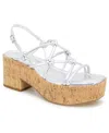 Kenneth Cole Reaction Women's Essa Knots Square Toe Wedge Sandals In Silver