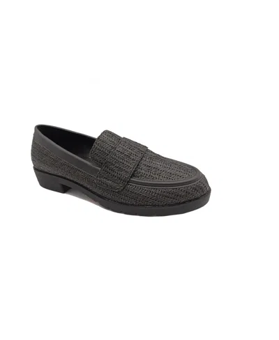 Kenneth Cole Reaction Women's Fern Loafers In Black Raffia