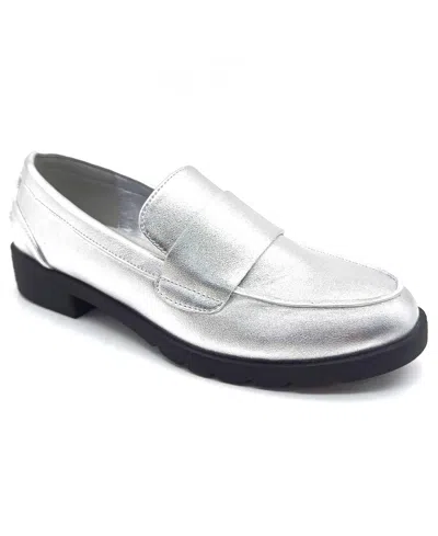Kenneth Cole Reaction Women's Fern Slip On Loafers In Silver