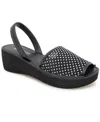 Kenneth Cole Reaction Women's Fine Glass Mesh Wedge Sandals In Black Crystal Mesh