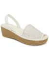 Kenneth Cole Reaction Women's Fine Glass Mesh Wedge Sandals In Cream Crystal Mesh