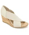 Kenneth Cole Reaction Women's Gelena Stretch Wedge Sandals In White