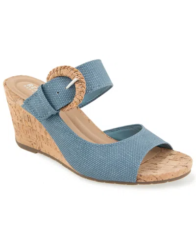 Kenneth Cole Reaction Women's Gibbs Wedge Sandals In Blue