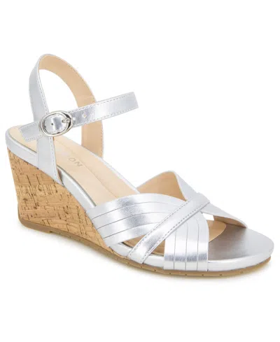 Kenneth Cole Reaction Women's Gomi Wedge Sandals In Silver