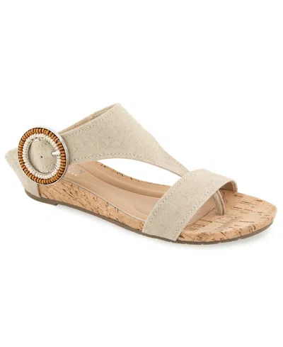 Kenneth Cole Reaction Women's Great Buckle Wedge Sandals In Neutral