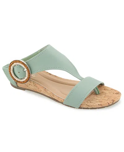 Kenneth Cole Reaction Women's Great Buckle Wedge Sandals In Green