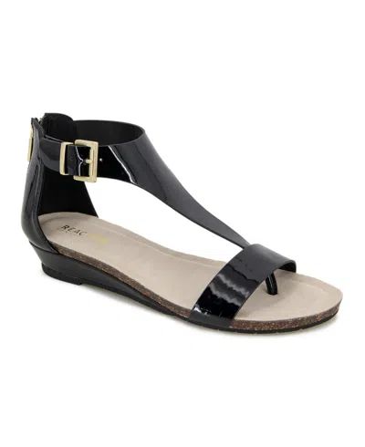 Kenneth Cole Reaction Women's Great Gal Sandals In Black Patent