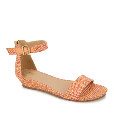 Kenneth Cole Reaction Women's Great Viber Sandals In Red - Raffia