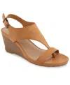 Kenneth Cole Reaction Women's Greatly Thong Almond Toe Wedge Sandals In Camel