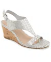 Kenneth Cole Reaction Women's Greatly Thong Almond Toe Wedge Sandals In Silver