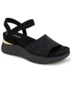 Kenneth Cole Reaction Hera Womens Embellished Faux Suede Wedge Sandals In Black Jewel