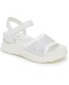 Kenneth Cole Reaction Hera Womens Adjustable Platforms Ankle Strap In White Jewel