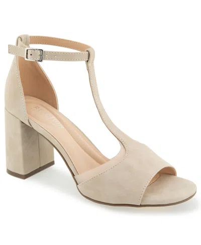 Kenneth Cole Reaction Women's Lady T-strap Dress Sandals In Neutral