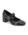 Kenneth Cole Reaction Leeann Womens Comfort Insole Manmade Block Heels In Black Patent