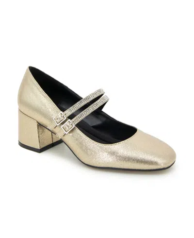 Kenneth Cole Reaction Women's Leeann Mary Jane Pumps In Soft Gold