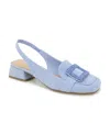 Kenneth Cole Reaction Womens Slingback Kitten Heel Loafer Heels In Sky Blue Micro