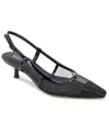 Kenneth Cole Reaction Rl24mgm01 Womens Faux Leather Trim Mesh Slingback Heels In Black Mesh