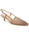 Kenneth Cole Reaction Women's Maggie Mesh Slingback Sandals In Tan Crystal Mesh