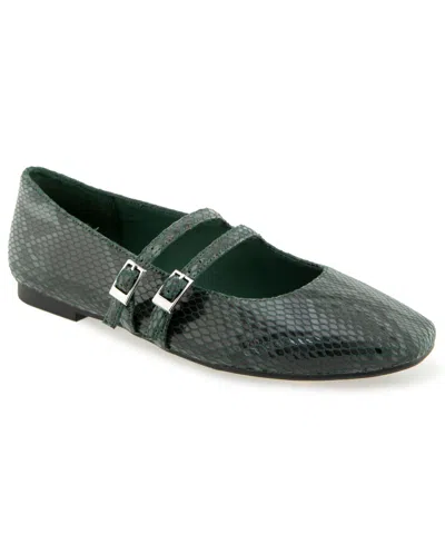 Kenneth Cole Reaction Women's Malibu Mary Jane Square Toe Ballet Flats In Pine Snake