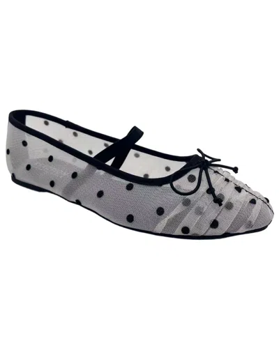 Kenneth Cole Reaction Women's Margie Mesh Mary Jane Ballet Flats In White,black Polka Dot Mesh