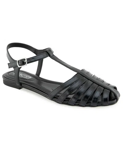Kenneth Cole Reaction Women's Moreno Fisherman Flat Sandals In Black