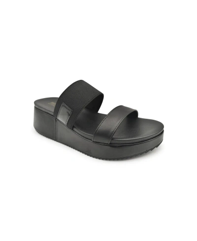 Kenneth Cole Reaction Women's Perry Wedge Sandals In Black