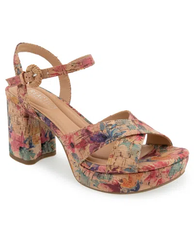 Kenneth Cole Reaction Women's Reeva Platform Heeled Dress Sandals In Brown