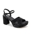 Kenneth Cole Reaction Women's Reeva Platform Sandals In Black Grid Metallic
