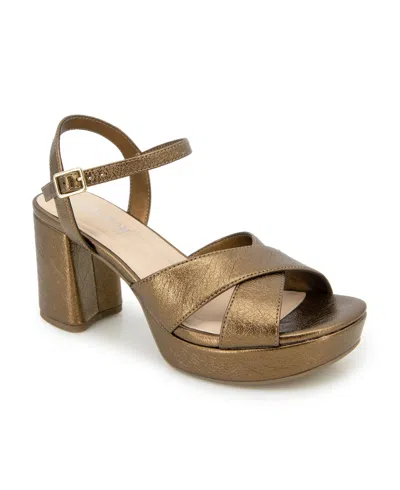 Kenneth Cole Reaction Women's Reeva Platform Sandals In Bronze