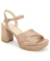 Kenneth Cole Reaction Women's Reeva Silk Platform Sandals In Coffee Crumb Silk