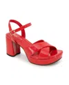 Kenneth Cole Reaction Reeva Platform Sandal In Red Patent