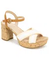 Kenneth Cole Reaction Reeva Platform Sandal In White Raffia