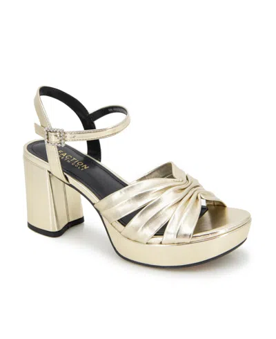 Kenneth Cole Reaction Women's Remi Sandals In Soft Gold Metallic