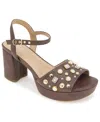 Kenneth Cole Reaction Women's Remina Charm Platform Sandals In Brown