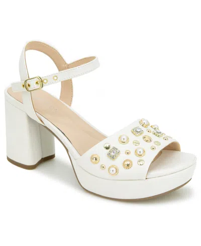 Kenneth Cole Reaction Women's Remina Charm Platform Sandals In White
