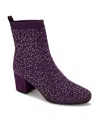 Kenneth Cole Reaction Women's Rida Stretch Jewel Wide Calf Booties In Dark Purple