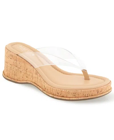 Kenneth Cole Reaction Women's Rixton Wedge Thong Sandals In Neutral