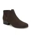 Kenneth Cole Reaction Shea Womens Zipper Faux Suede Ankle Boots In Chocolate