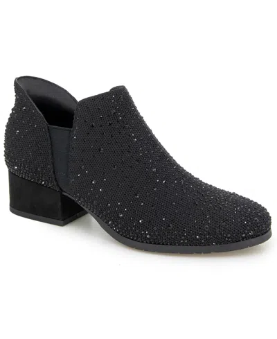 Kenneth Cole Reaction Women's Side Ez Knit Slip-on Booties In Black