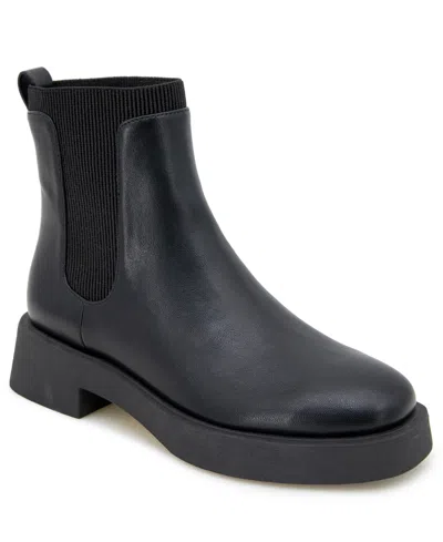 Kenneth Cole Reaction Women's Skyee Chelsea Lug Booties In Black