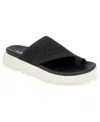 Kenneth Cole Reaction Women's Teffi Knit Round Toe Flat Sandals In Black Knit