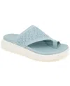 Kenneth Cole Reaction Women's Teffi Knit Round Toe Flat Sandals In Light Blue Knit