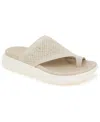 Kenneth Cole Reaction Women's Teffi Knit Round Toe Flat Sandals In Natural Knit