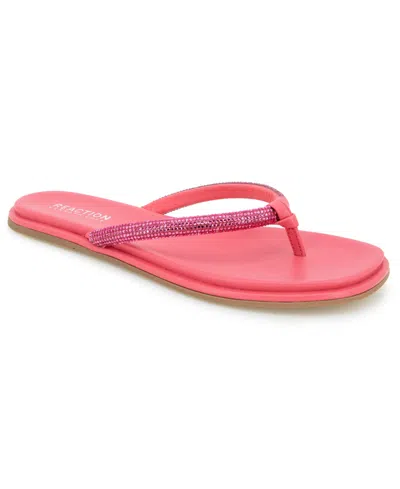 Kenneth Cole Reaction Women's Wynwood Crystal Strap Flat Sandals In Geranium
