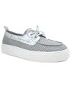 Kenneth Cole Reaction Women's Zelda Almond Toe Boat Shoes In Silver Mesh