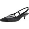 Kenneth Cole Reaction Rl24mgm01 Womens Faux Leather Trim Mesh Slingback Heels In Black