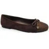 Kenneth Cole Reaction Womens Embellished Faux Suede Ballet Flats In Gold