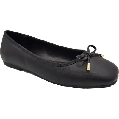 Kenneth Cole Reaction Womens Faux Leather Slip On Ballet Flats In Black